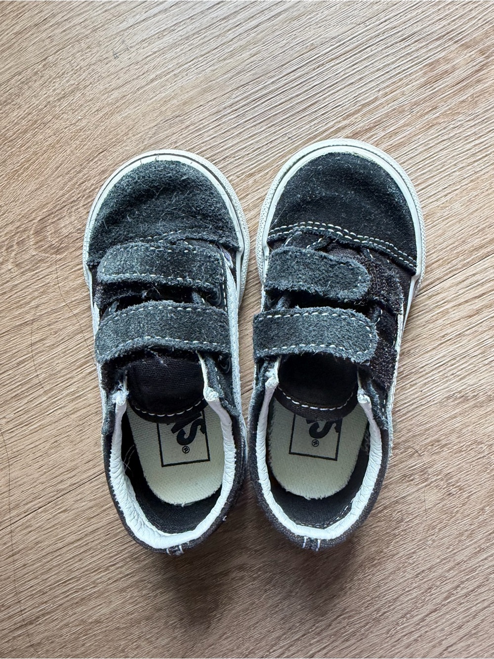 Vans Kids Black Canvas Velcro Skate Sneakers